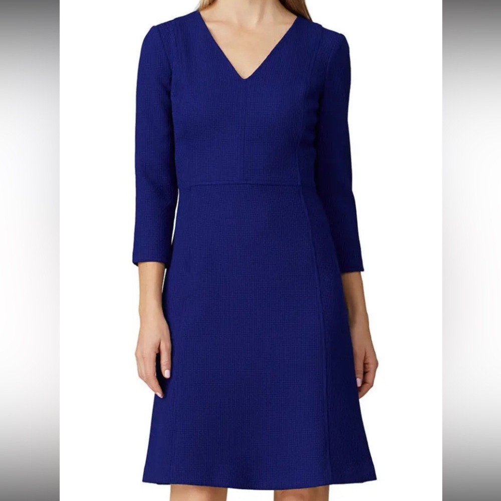 Lauren Ralph Lauren Royal Blue Long Sleeve V-Neck Dress